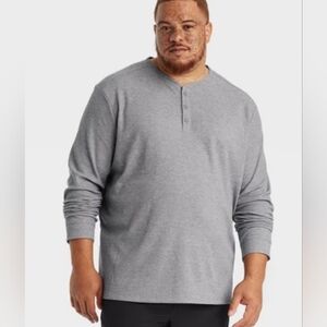 NWT Men's Big & Tall Henley Long Sleeve Shirt